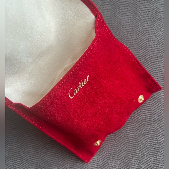 New Cartier Red Felt Love Bracelet Travel Pouch for Accessories and Jewelry - Picture 4 of 10